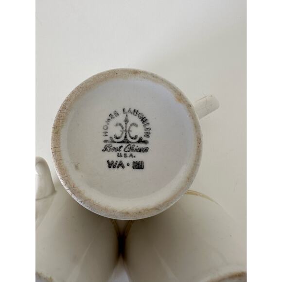 Vintage 1990s Homer Laughlin pattern "Athena" restaurant set of 3 mugs - Picture 6 of 11